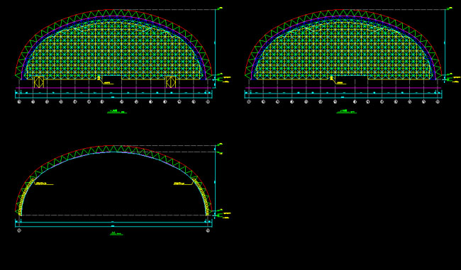 太原跨度110米，拱高35_7米煤棚网架
